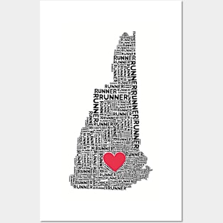 New Hampshire Love Runner Shirt Posters and Art